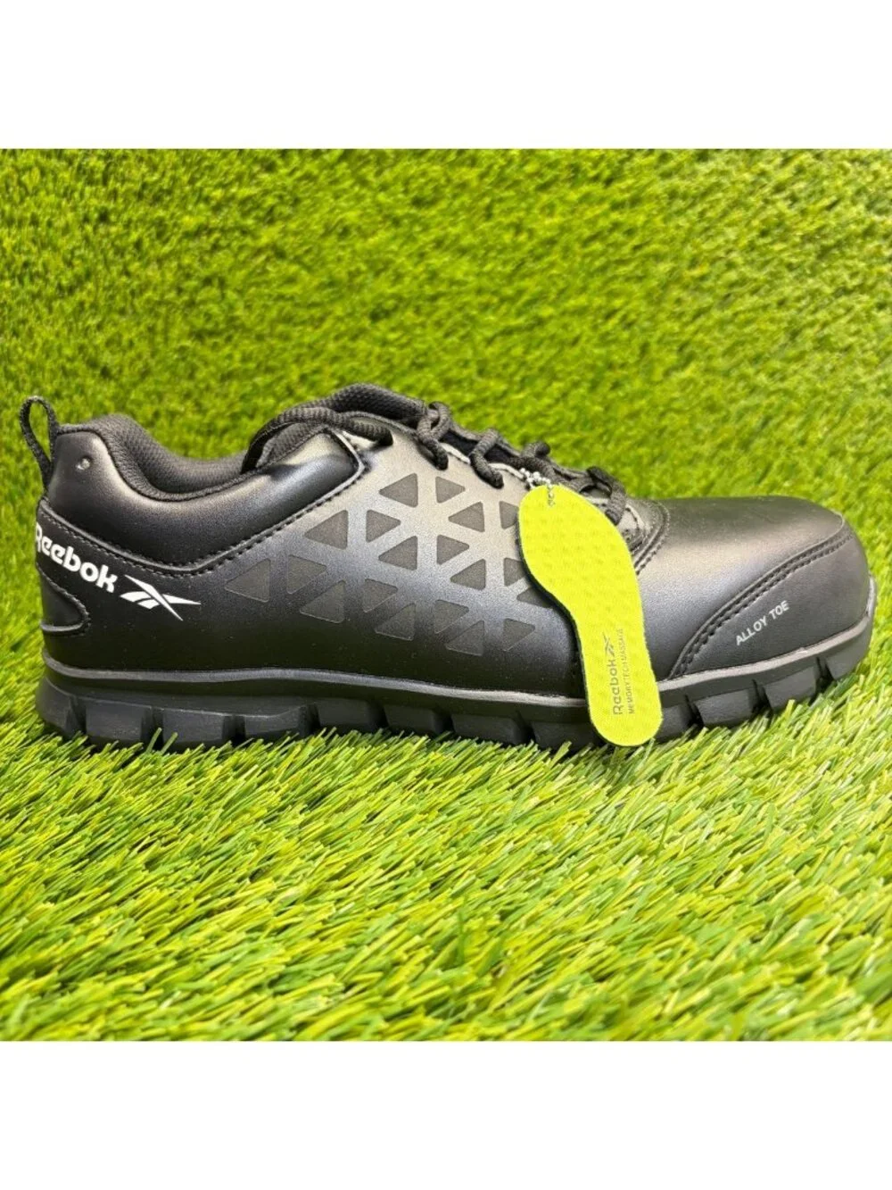 Reebok Sublite Cushion Womens Size 9.5 Black White Alloy Toe Safety Work Shoes